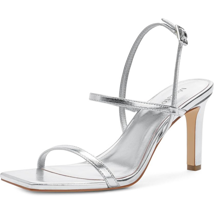 Strappy High Heel Sandals - Olivia-Silver-2.5-The Livary