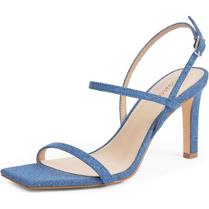 Strappy High Heel Sandals - Olivia-Denim-2.5-The Livary