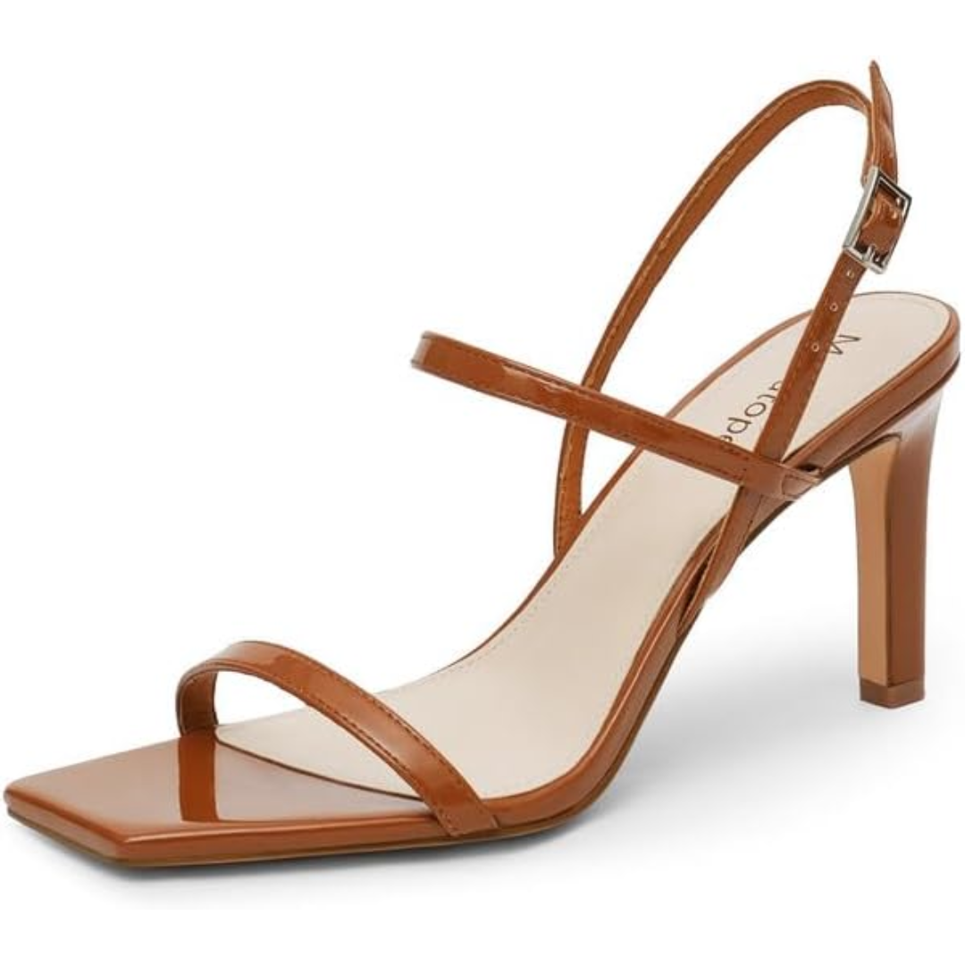Strappy High Heel Sandals - Olivia-Brown-2.5-The Livary