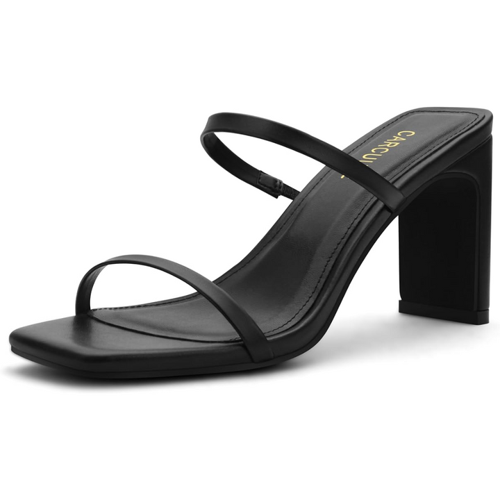 Trendy Block Heels with Square Toe – Eline-Black-2.5-The Livary