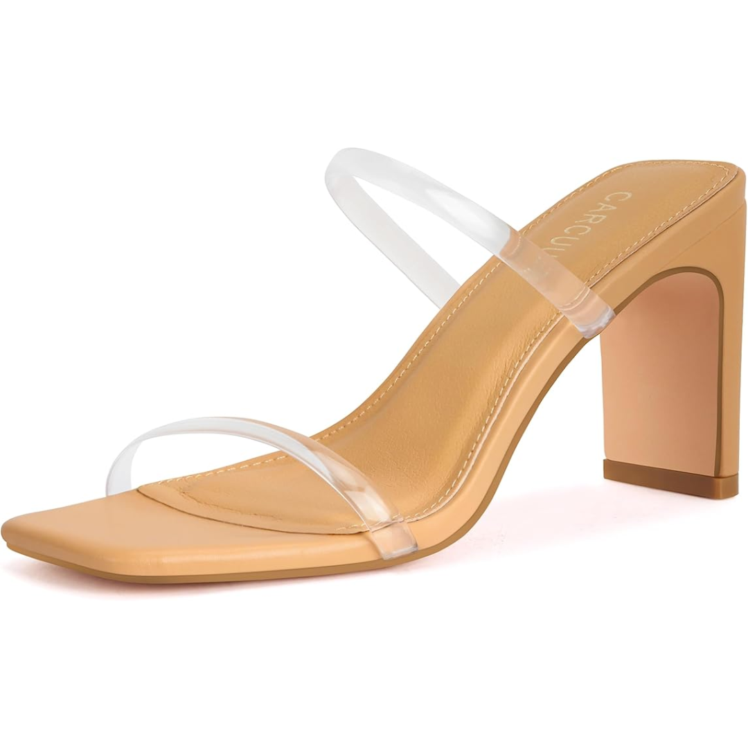 Trendy Block Heels with Square Toe – Eline-Transparent-2.5-The Livary