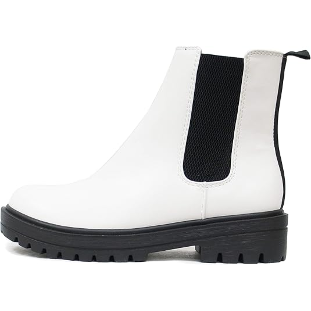 Chic Low Heel Chelsea Ankle Boots - Kailey-White-3.5-The Livary