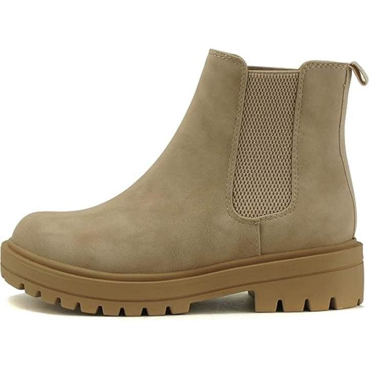 Chic Low Heel Chelsea Ankle Boots - Kailey-Beige-3.5-The Livary