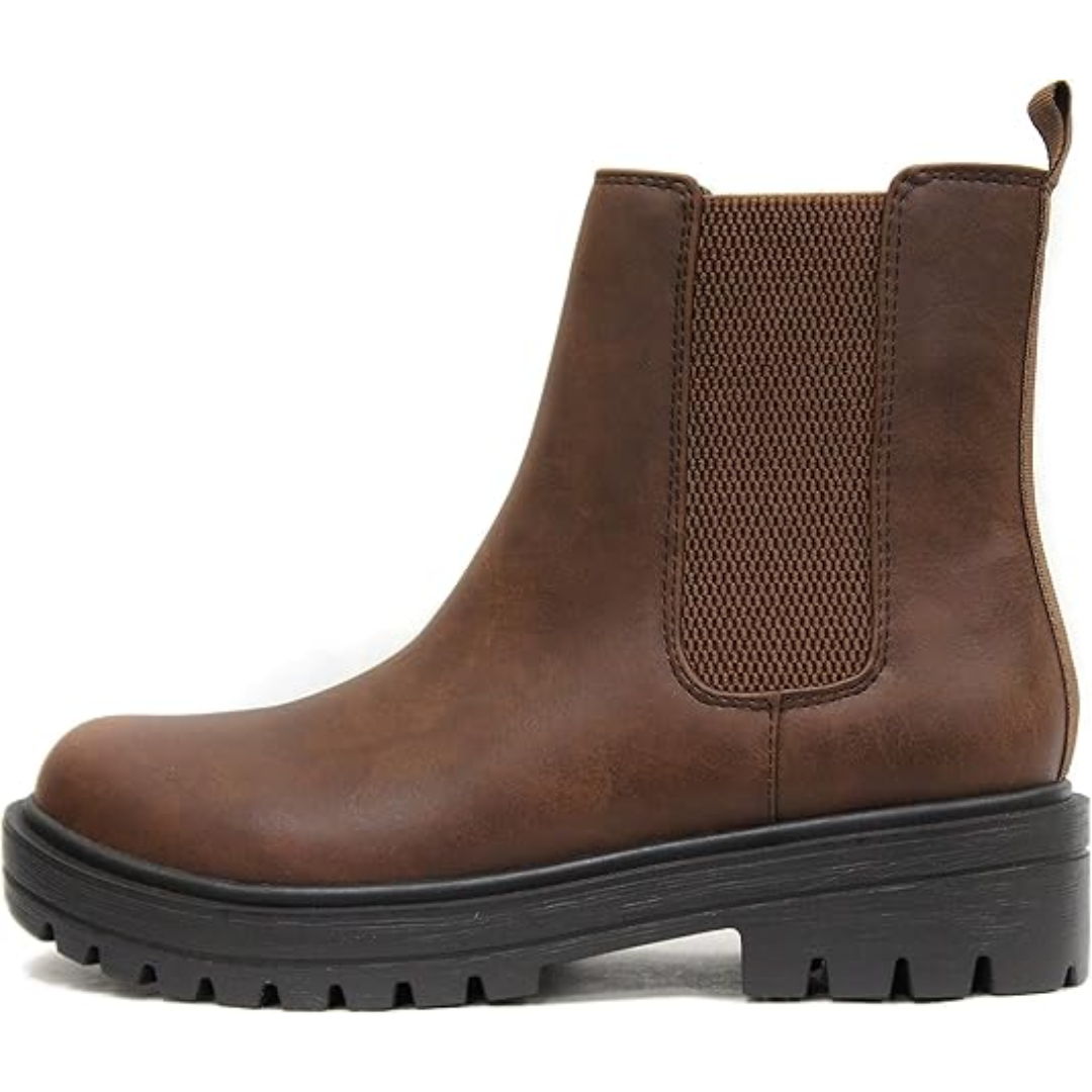 Chic Low Heel Chelsea Ankle Boots - Kailey-Dark Tan-3.5-The Livary