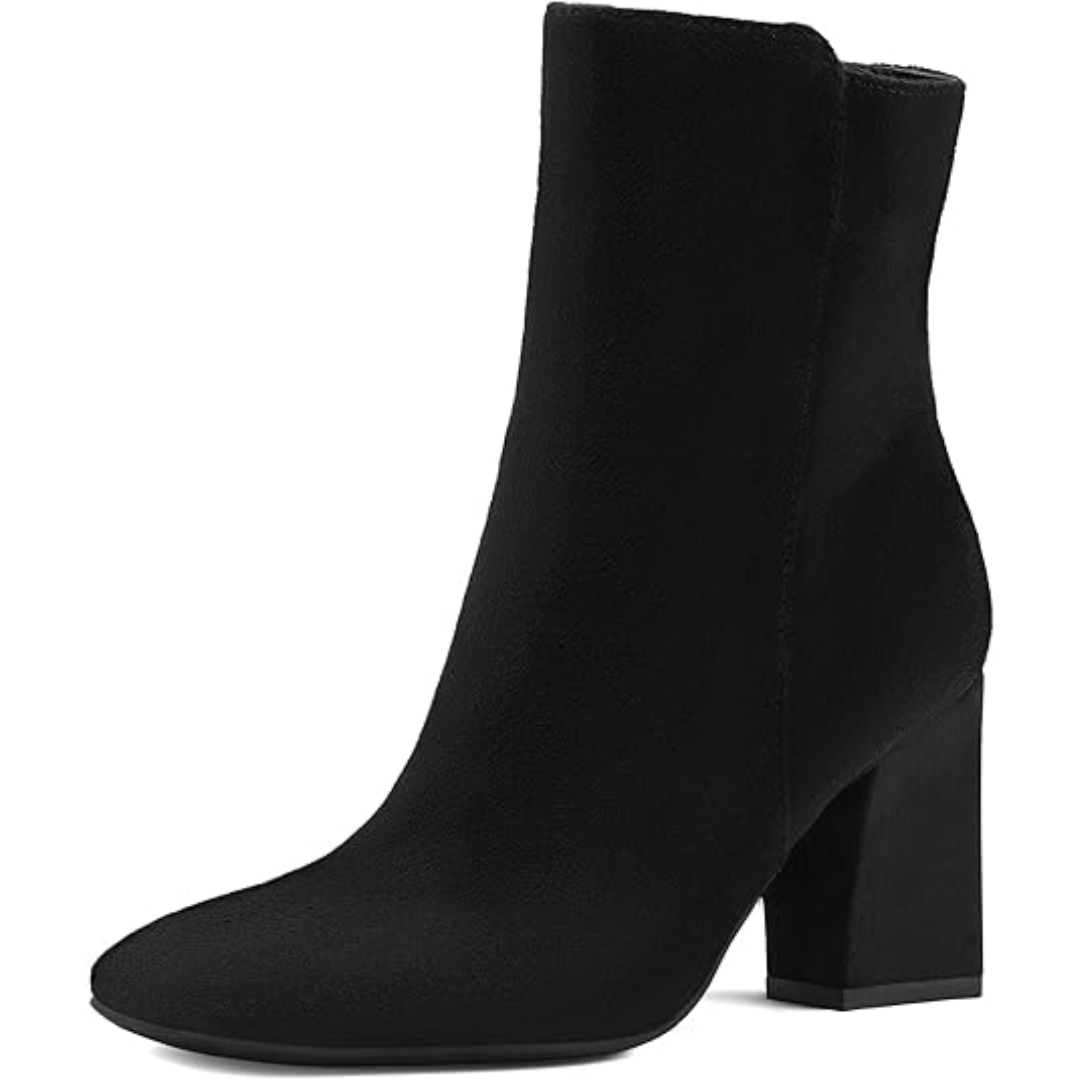 Chunky Block Heel Ankle Boots - Jamie-Black-3.5-The Livary