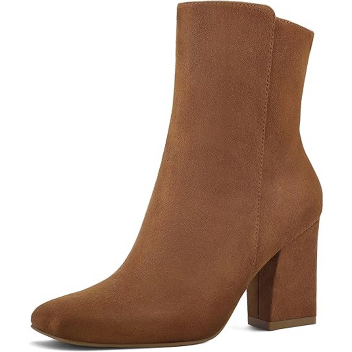 Chunky Block Heel Ankle Boots - Jamie-Brown-3.5-The Livary