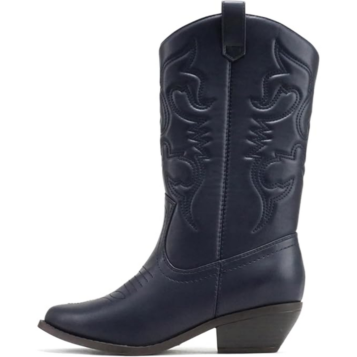 Stylish Western Pointed Cowboy Boots - Gracia-Marine blue-2.75-The Livary