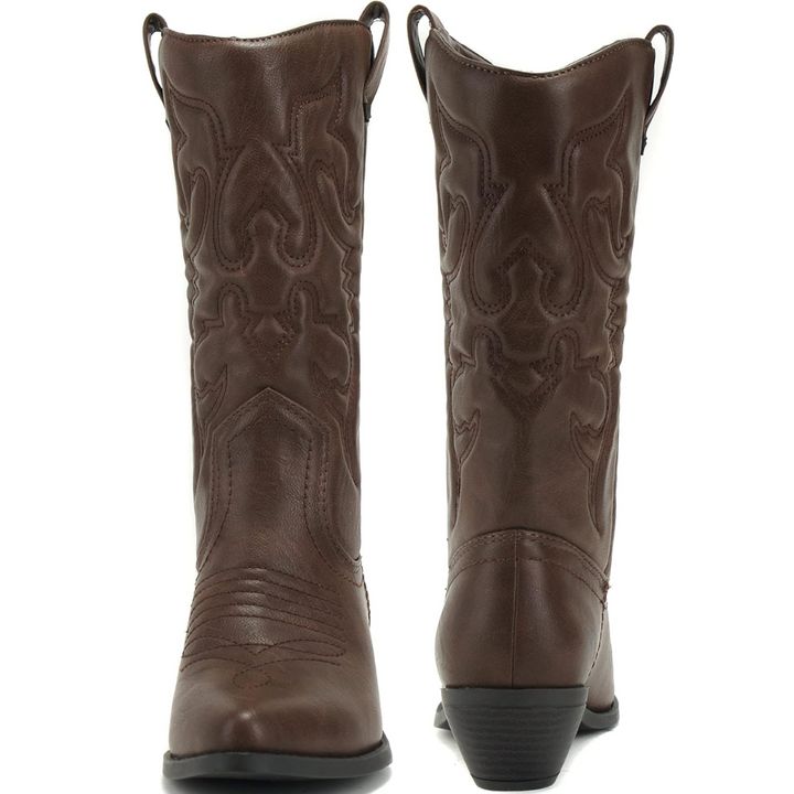 Stylish Western Pointed Cowboy Boots - Gracia-Sand-2.75-The Livary