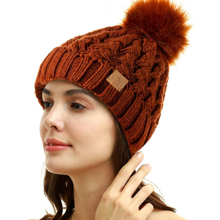Comfortable Winter Pom Beanie - Yvonne-Brown-The Livary