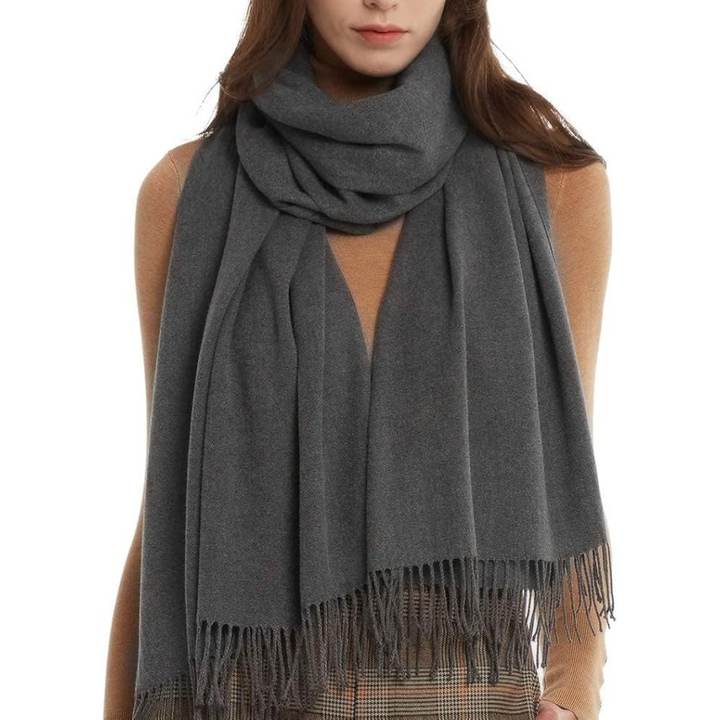 Trendy Pashmina Scarf for Women - Eleanor-Dark grey-The Livary