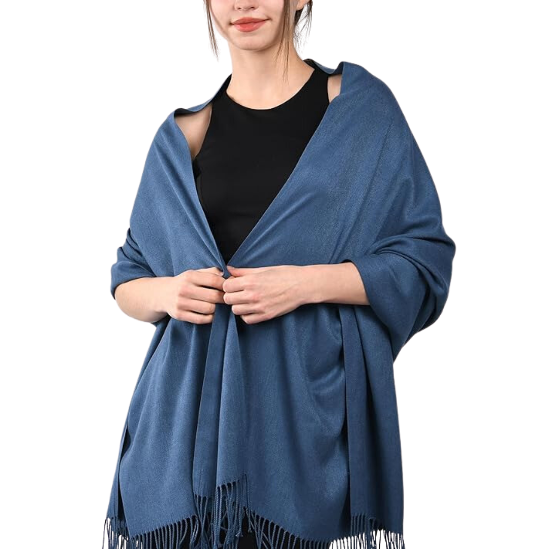 Trendy Pashmina Scarf for Women - Eleanor-Blue-The Livary