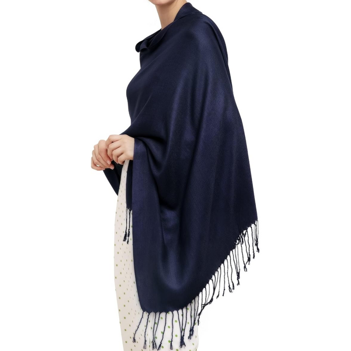 Trendy Pashmina Scarf for Women - Eleanor-Marine blue-The Livary