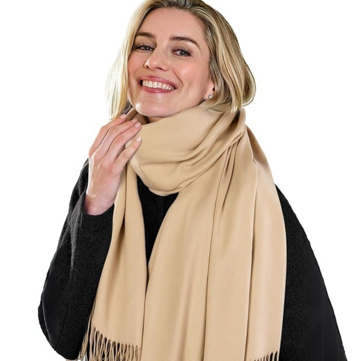 Trendy Pashmina Scarf for Women - Eleanor-Khaki-The Livary