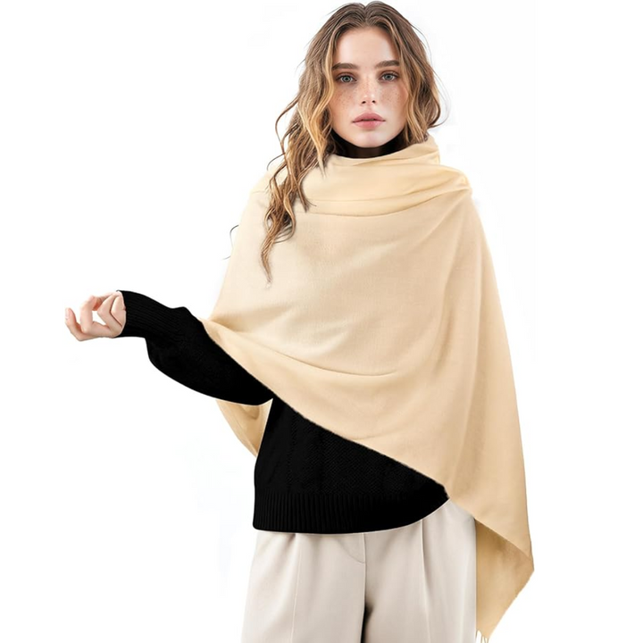 Soft Cashmere Winter Scarf - Martha-Beige-The Livary