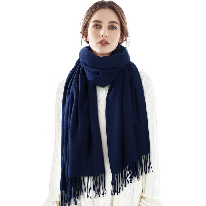 Soft Cashmere Winter Scarf - Martha-Marine blue-The Livary