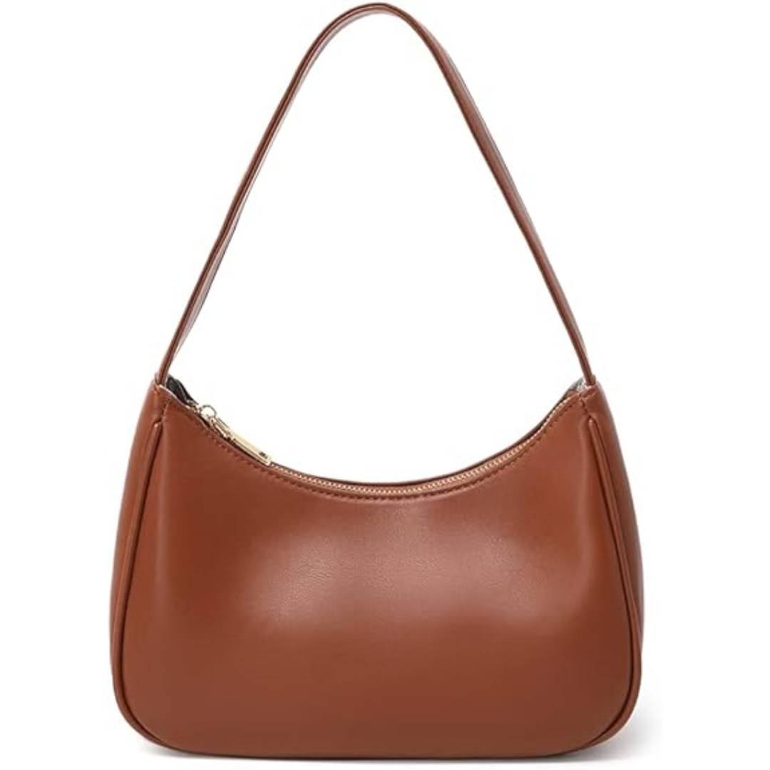 Mini Hobo Bag with Zipper - Sabrina-Brown-The Livary