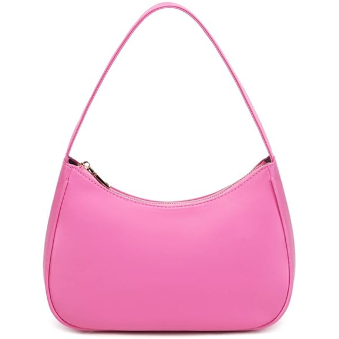 Mini Hobo Bag with Zipper - Sabrina-Pink-The Livary