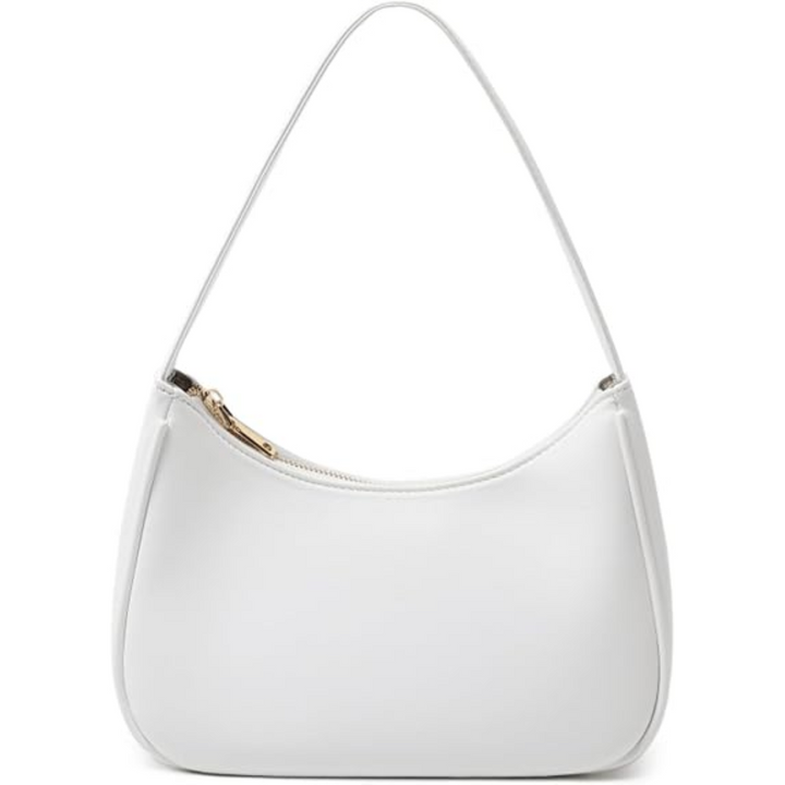 Mini Hobo Bag with Zipper - Sabrina-White-The Livary