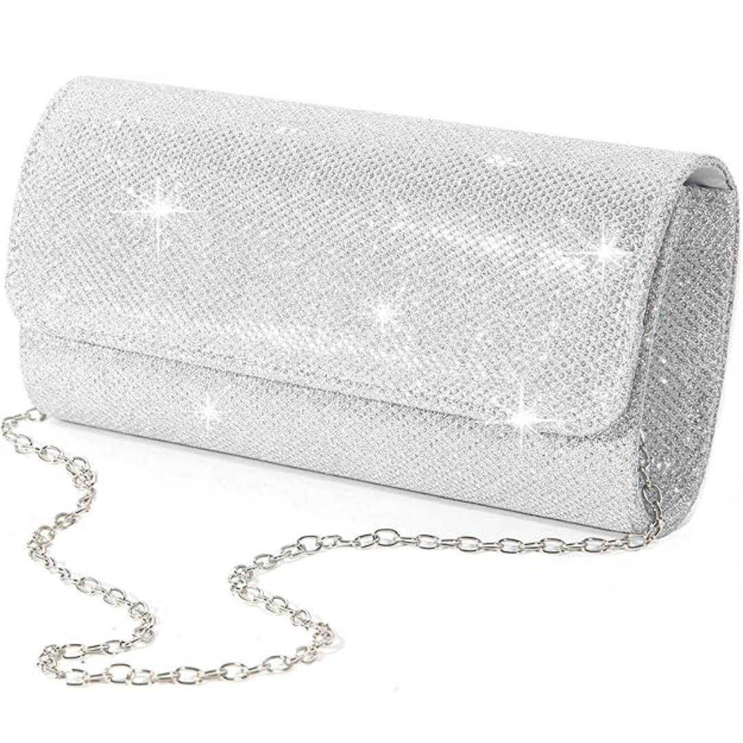 Sparkle Clutch – Ramona-Silver-The Livary