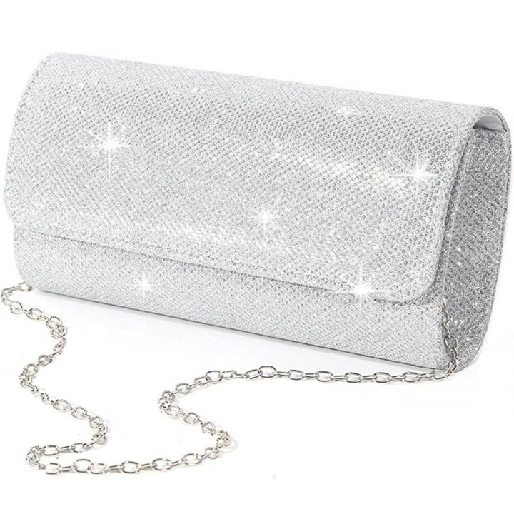 Sparkle Clutch – Ramona-Silver-The Livary