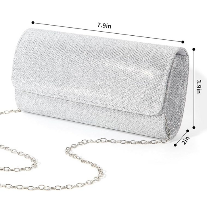 Sparkle Clutch – Ramona-Silver-The Livary