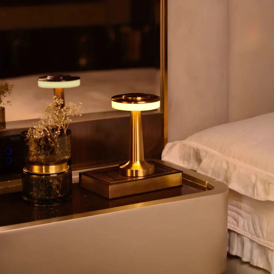 Wireless Retro Table Lamp - LumiBar-Gold-The Livary