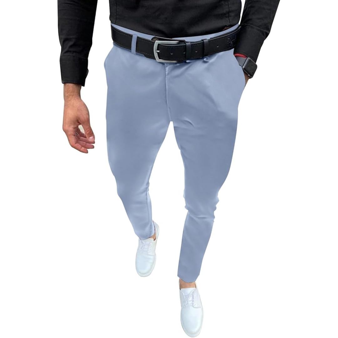 Men's Slim Fit Stretch Trousers - Evert-Blue-S-The Livary