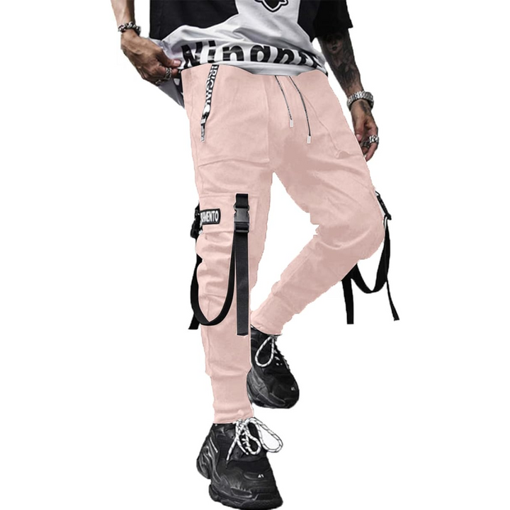 Men's Techwear Tactical Jogging Trousers - Robert-Pink-XS-The Livary