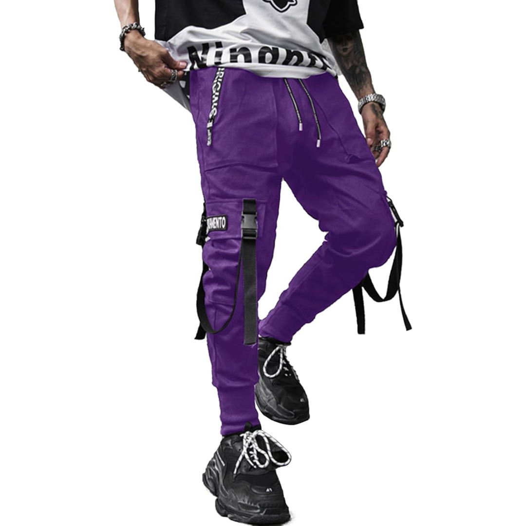 Men's Techwear Tactical Jogging Trousers - Robert-Purple-XS-The Livary