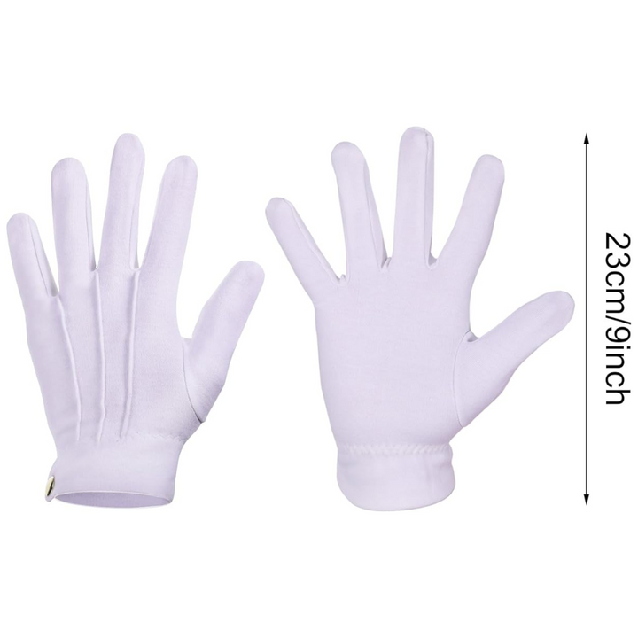 White Cotton Santa Gloves - Holly-The Livary