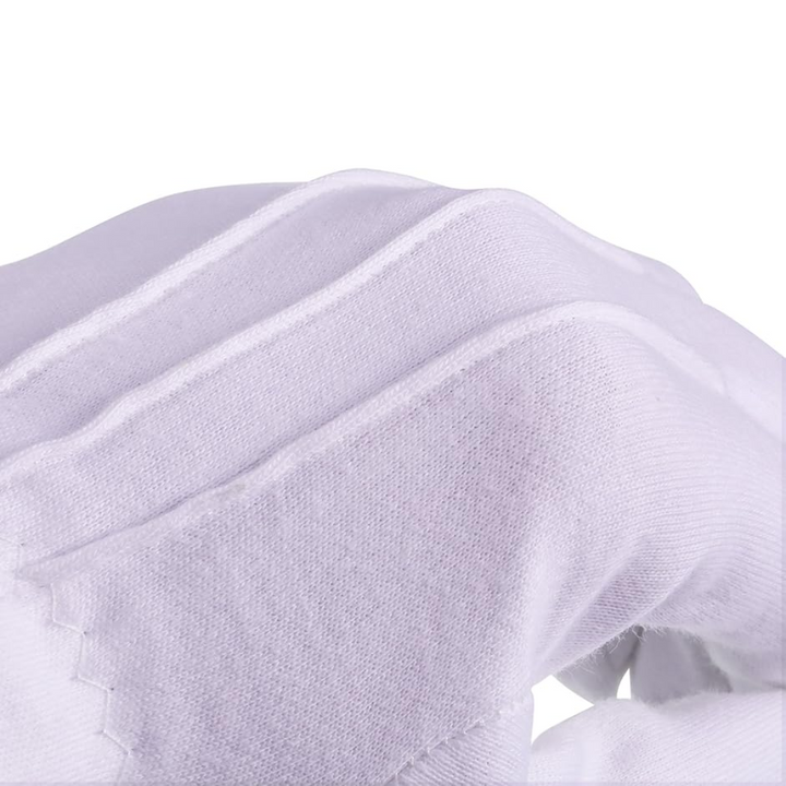 White Cotton Santa Gloves - Holly-The Livary