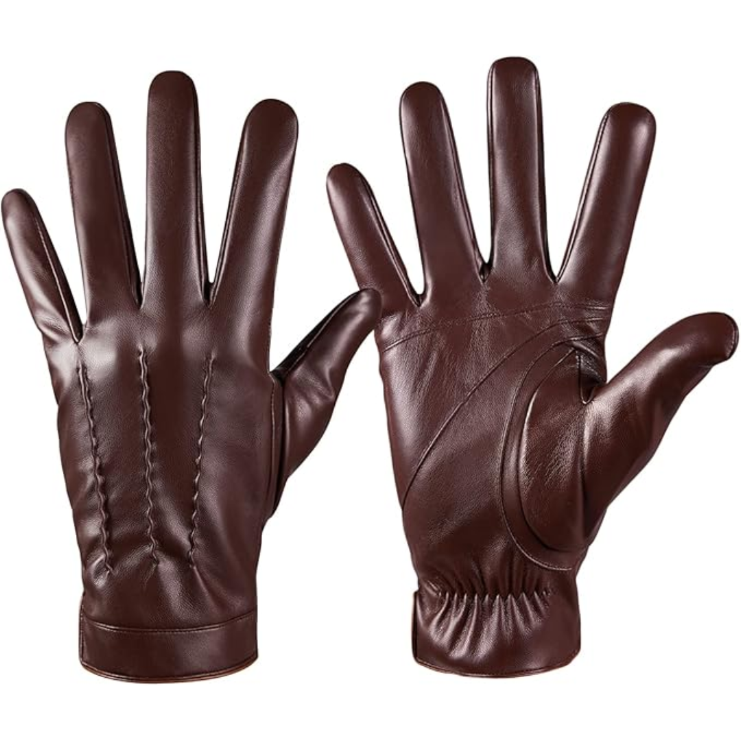 Touchscreen Winter Gloves with Cashmere Lining - Julien-Brown-S-The Livary