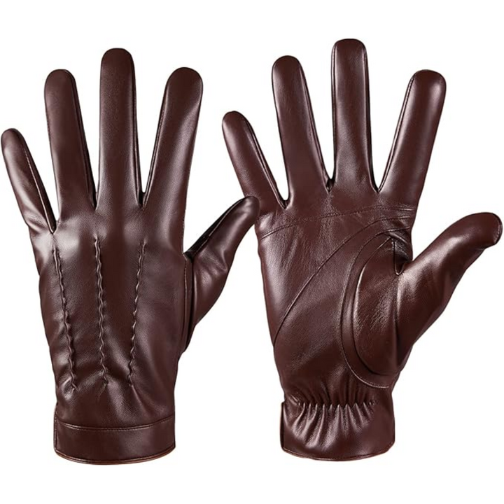Touchscreen Winter Gloves with Cashmere Lining - Julien-Brown-S-The Livary