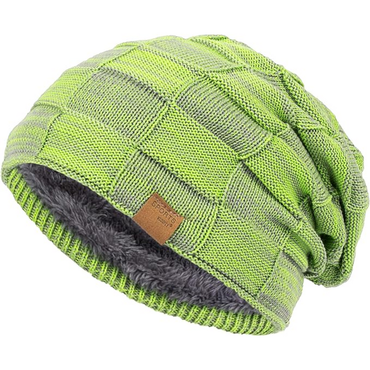 Slouchy Knitted Beanie - Luca-Bright green-The Livary
