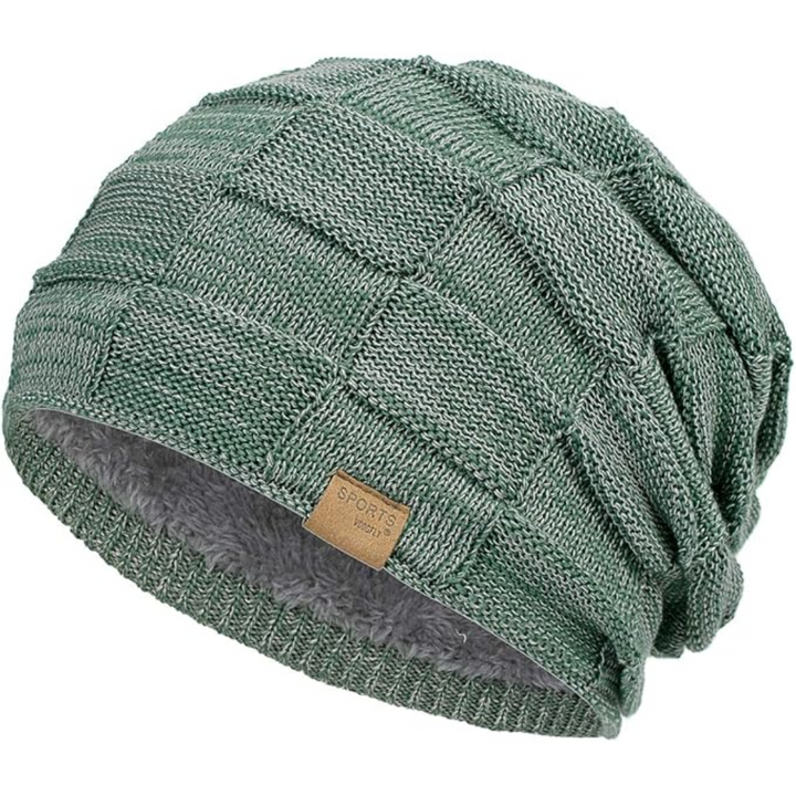 Slouchy Knitted Beanie - Luca-Green-The Livary
