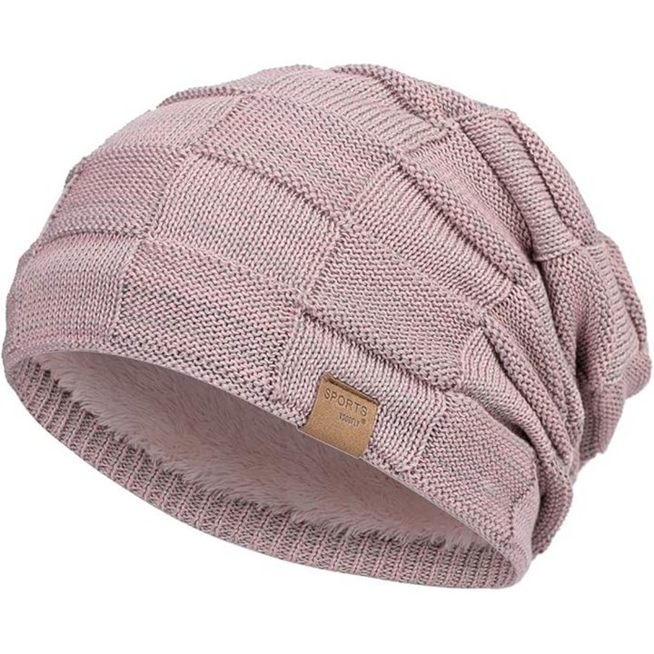 Slouchy Knitted Beanie - Luca-Pink-The Livary