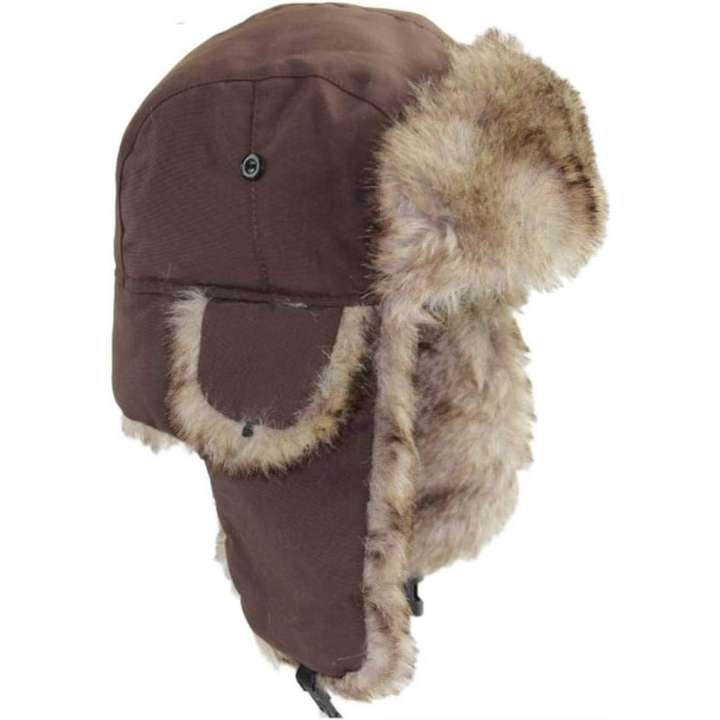 Trapper Winter Hat with Fur Lining - Sasha-Coffee-The Livary