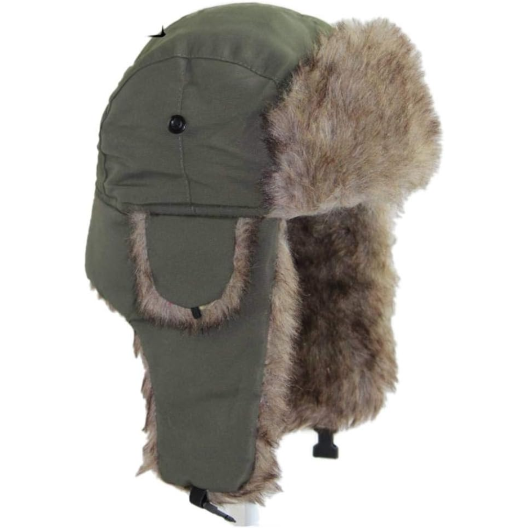 Trapper Winter Hat with Fur Lining - Sasha-Green-The Livary