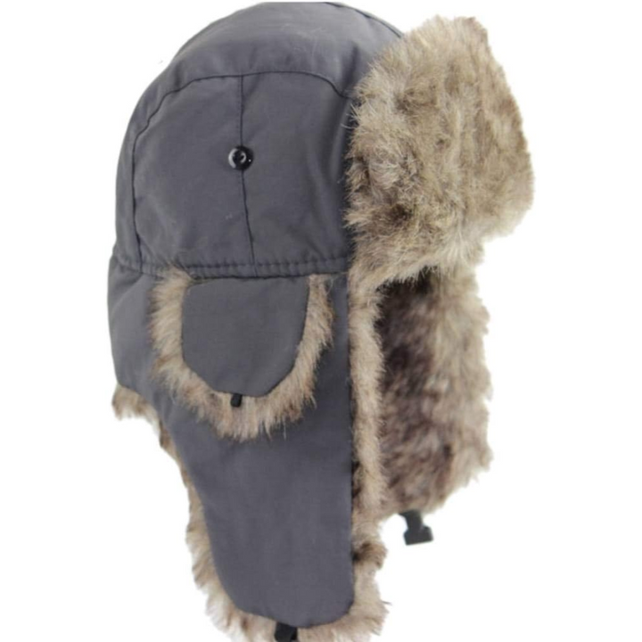 Trapper Winter Hat with Fur Lining - Sasha-Grey-The Livary