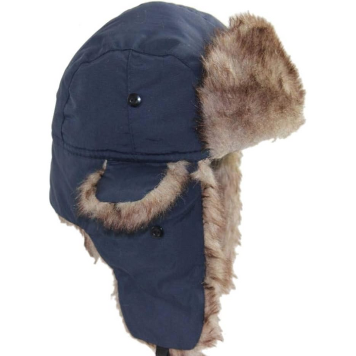 Trapper Winter Hat with Fur Lining - Sasha-Marine blue-The Livary