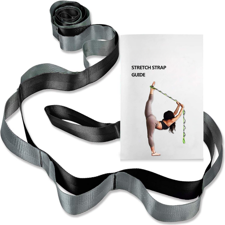 Yoga Stretch Band with 12 Loops-Black-The Livary