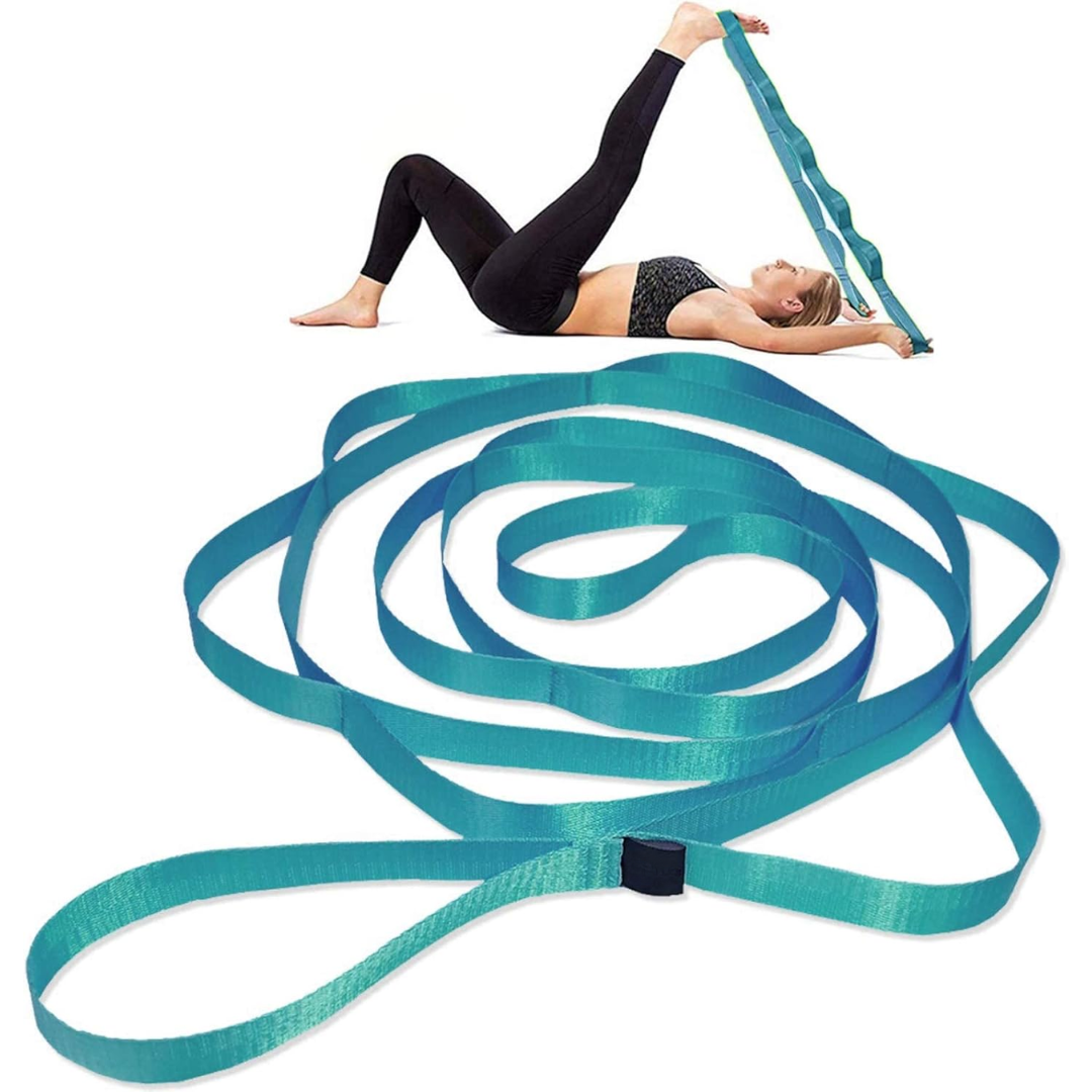 Yoga Stretch Band with 12 Loops-Blue 2.5cm-The Livary
