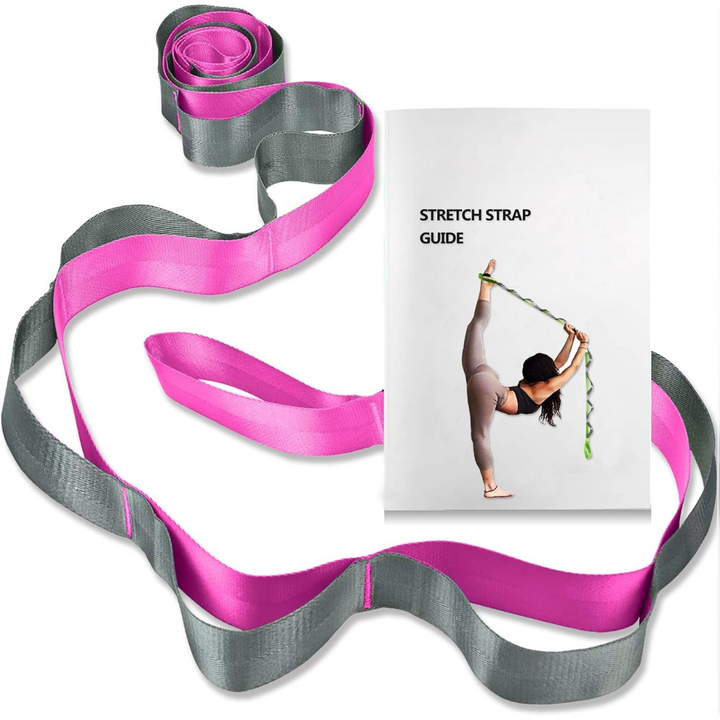 Yoga Stretch Band with 12 Loops-Pink-The Livary