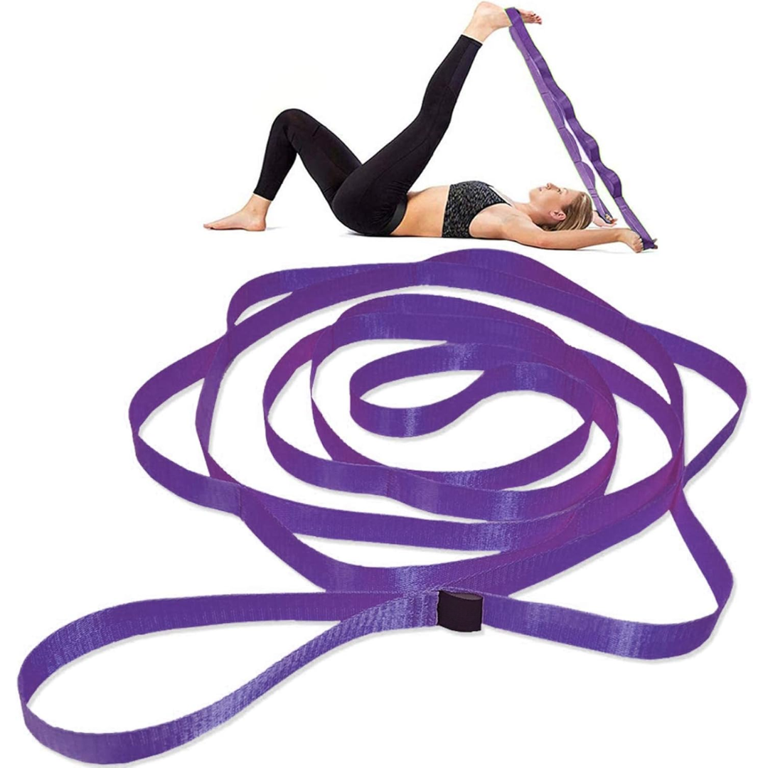 Yoga Stretch Band with 12 Loops-Purple 2.5cm-The Livary