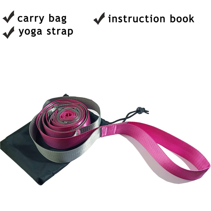 Yoga Stretch Band with 12 Loops-Black-The Livary