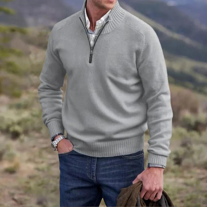 Luxury Cashmere Men's Sweater with Zip - Lucas
