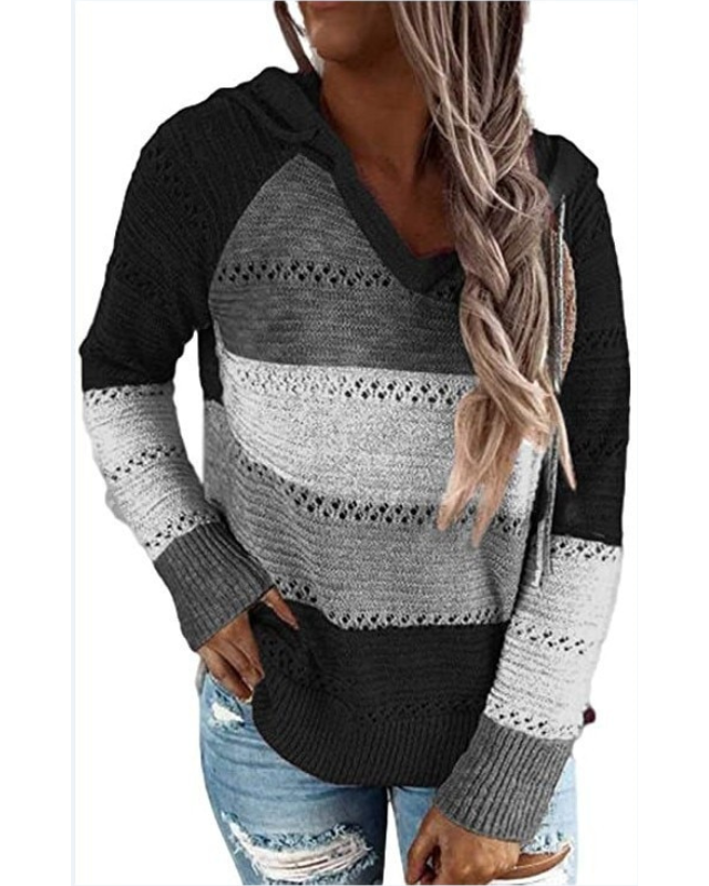 Stylish Knitted Ladies' Sweater - Aurora-Black-S-The Livary