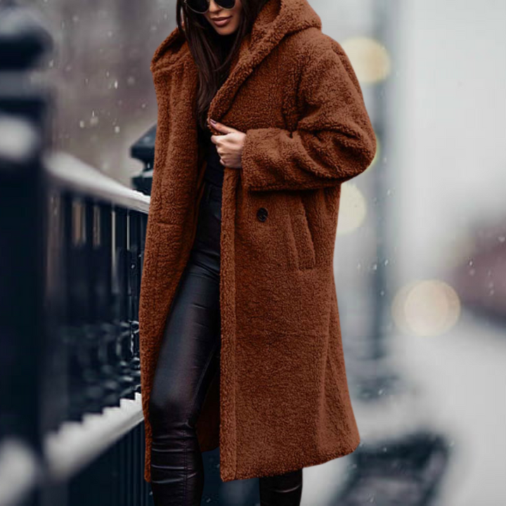 Warm and Stylish Long Winter Coat - Amara-Reddish-brown-S-The Livary