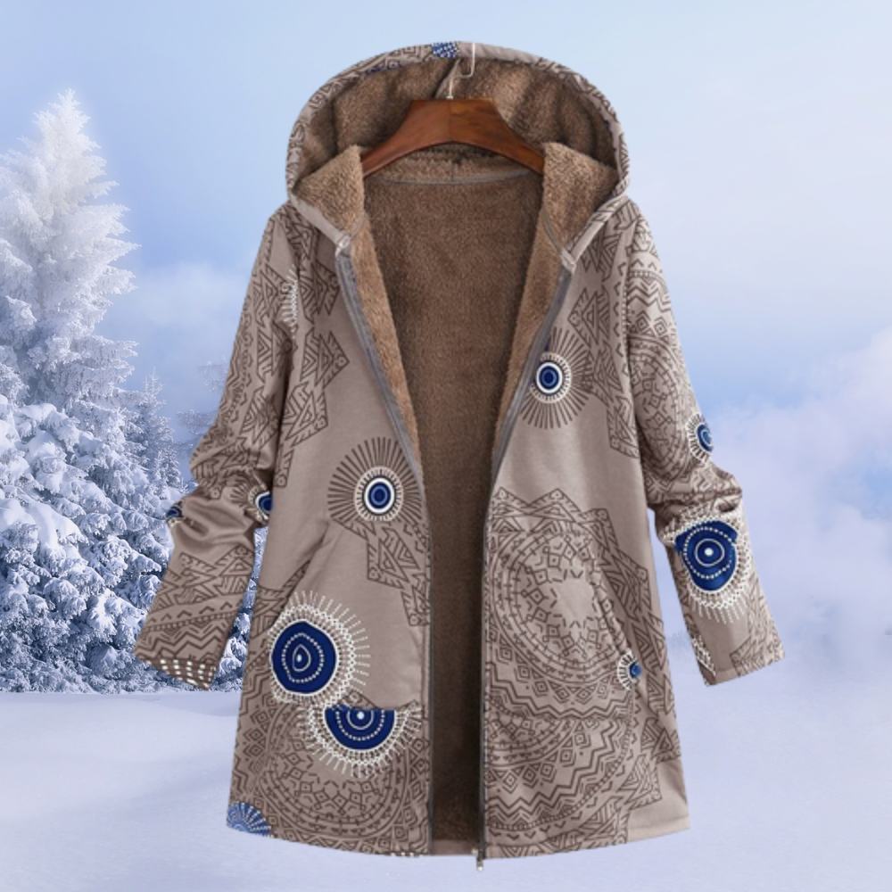 Comfortable Ladies' Winter Coat - Liora-Khaki-S-The Livary