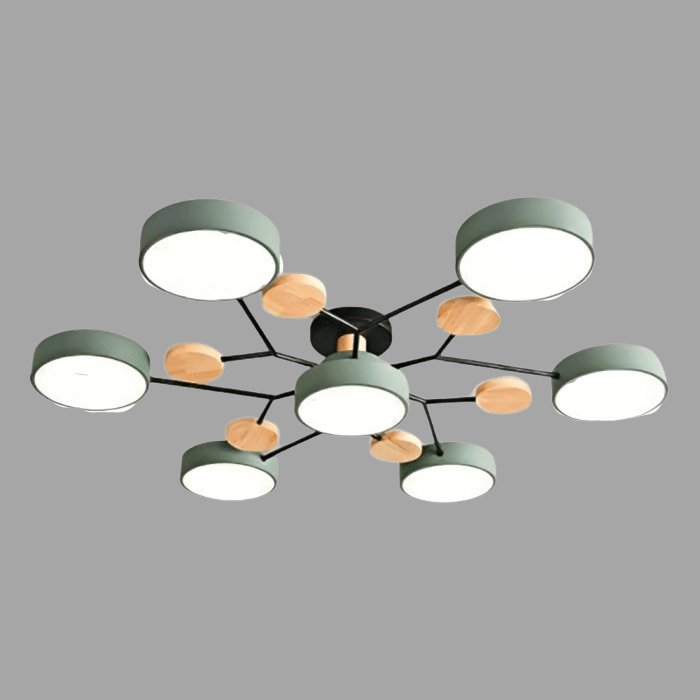Branching LED Ceiling Lamp - NordicGlow-4 cups-Green-The Livary